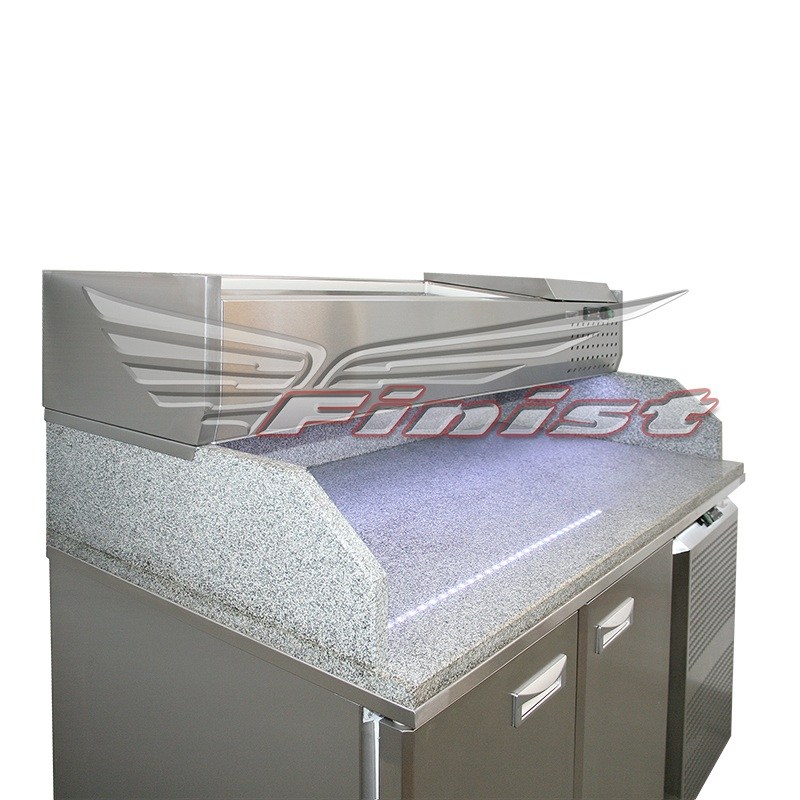 Стол холодильный для пиццы Finist СХСпцгб-700-1 гранит с бортом 900x700x1050 мм
