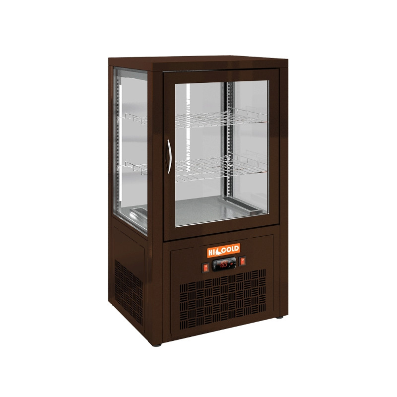 Настольная вертикальная холодильная витрина HICOLD VRC 70 Bronze / Beige / Brown / Black