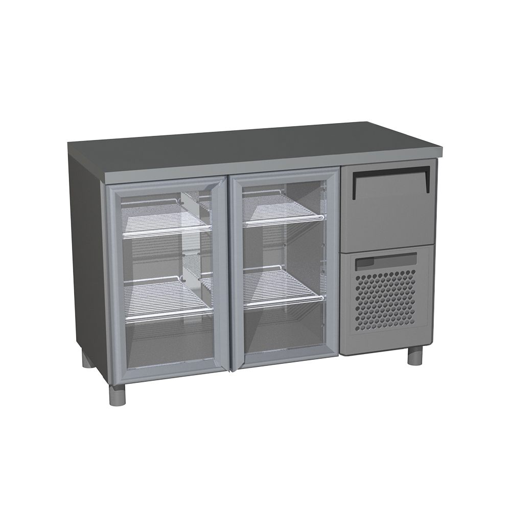 Холодильный барный стол T57 M2-1-G 9006/9005 (BAR-250С Полюс)