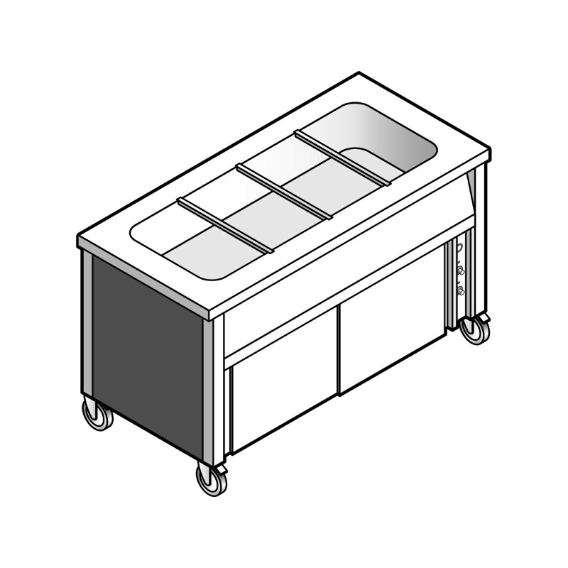 Прилавок-мармит для 1 и 2 блюд EMAINOX ECB 12 8035015 на тепловом шкафу