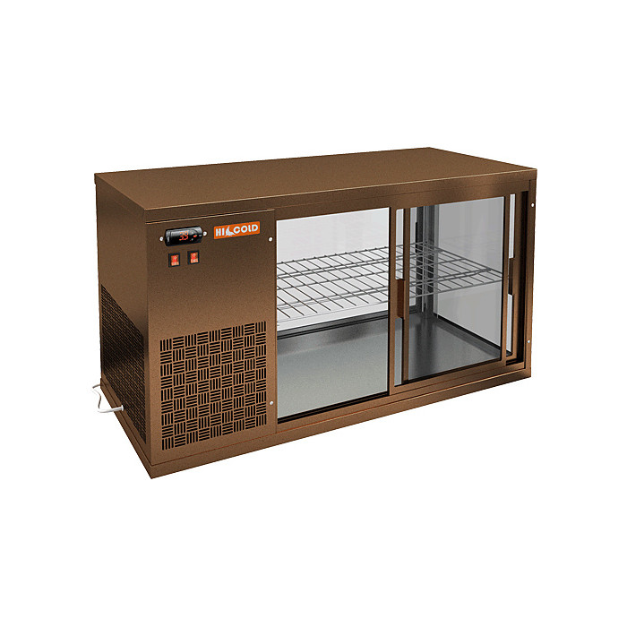 Настольная холодильная витрина HICOLD VRL 1100 L Bronze / Beige / Brown / Black