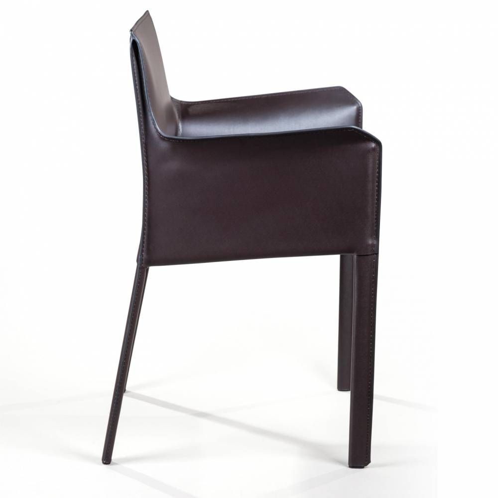 Металлический стул Alberto Barrie с подлокотниками кожа