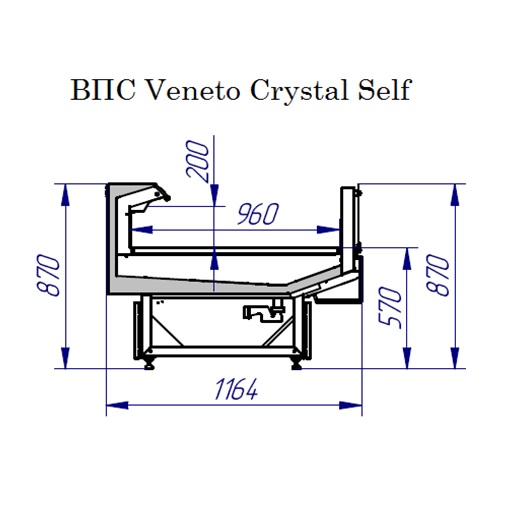 Прилавок холодильный Italfrigo Veneto Crystal Self 2500