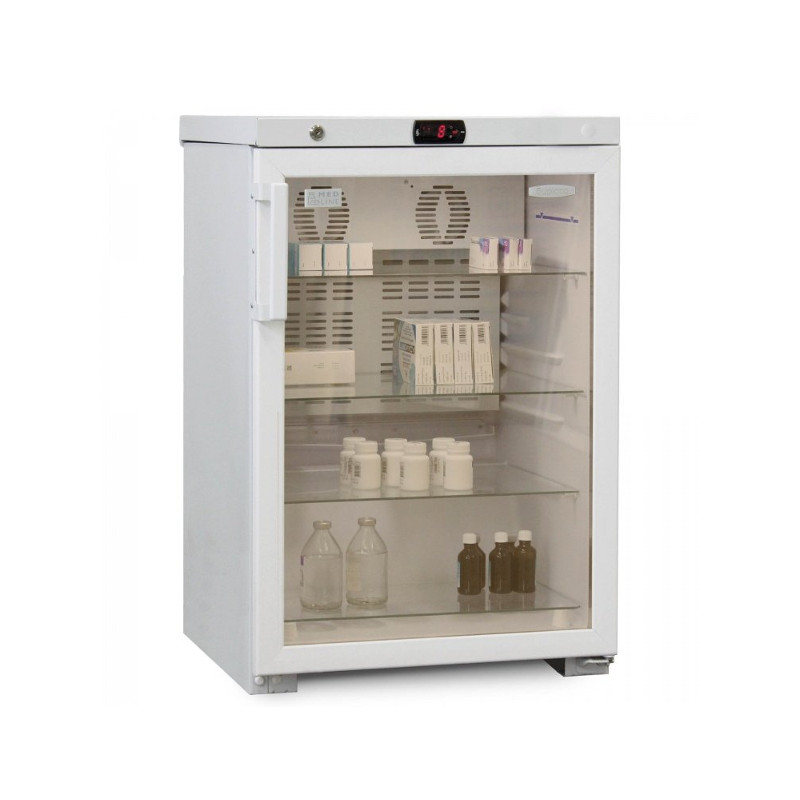 Фармацевтический холодильник Бирюса-150S-G со стеклянной дверью