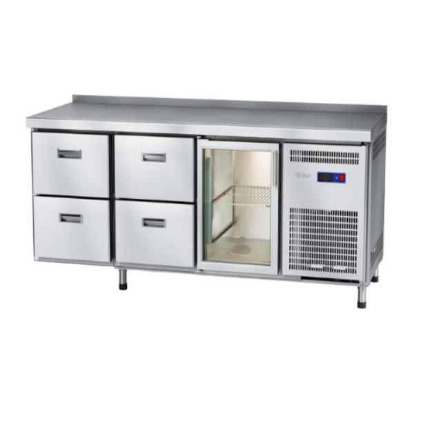 Стол холодильный Abat СХН-60-02 (ящики 1/2, ящики 1/2, дверь-стекло)