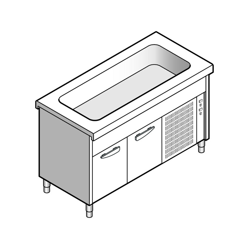 картинка Прилавок EMAINOX 8EVVR 15 8045042 с охлаждаемой ванной на холодильном шкафу 