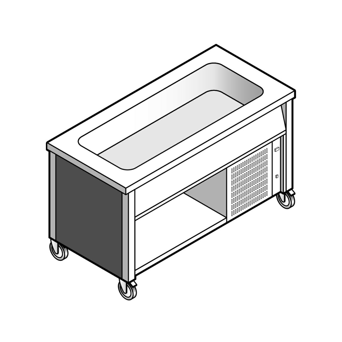 картинка Прилавок EMAINOX EGVR 12 8035017 с охлаждаемой ванной на открытом шкафу 