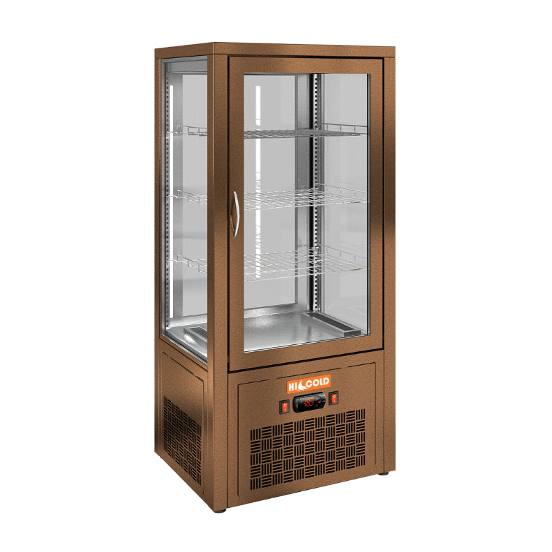 картинка Настольная сквозная холодильная витрина HICOLD VRC T 100 Bronze / Beige / Brown / Black