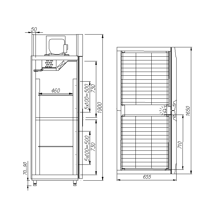 Шкаф холодильный Carboma RF1120 INOX универсальный