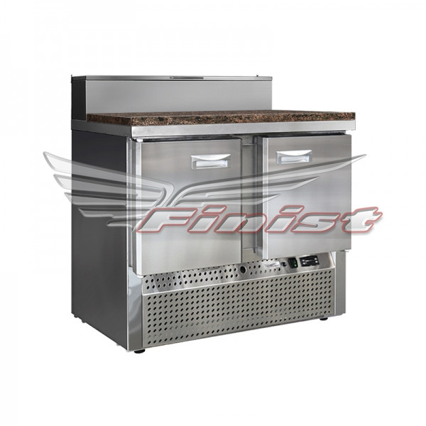 Холодильный стол для пиццы FINIST СХСнпцг-800-2, гранит, нижний агрегат 1000x800x1060