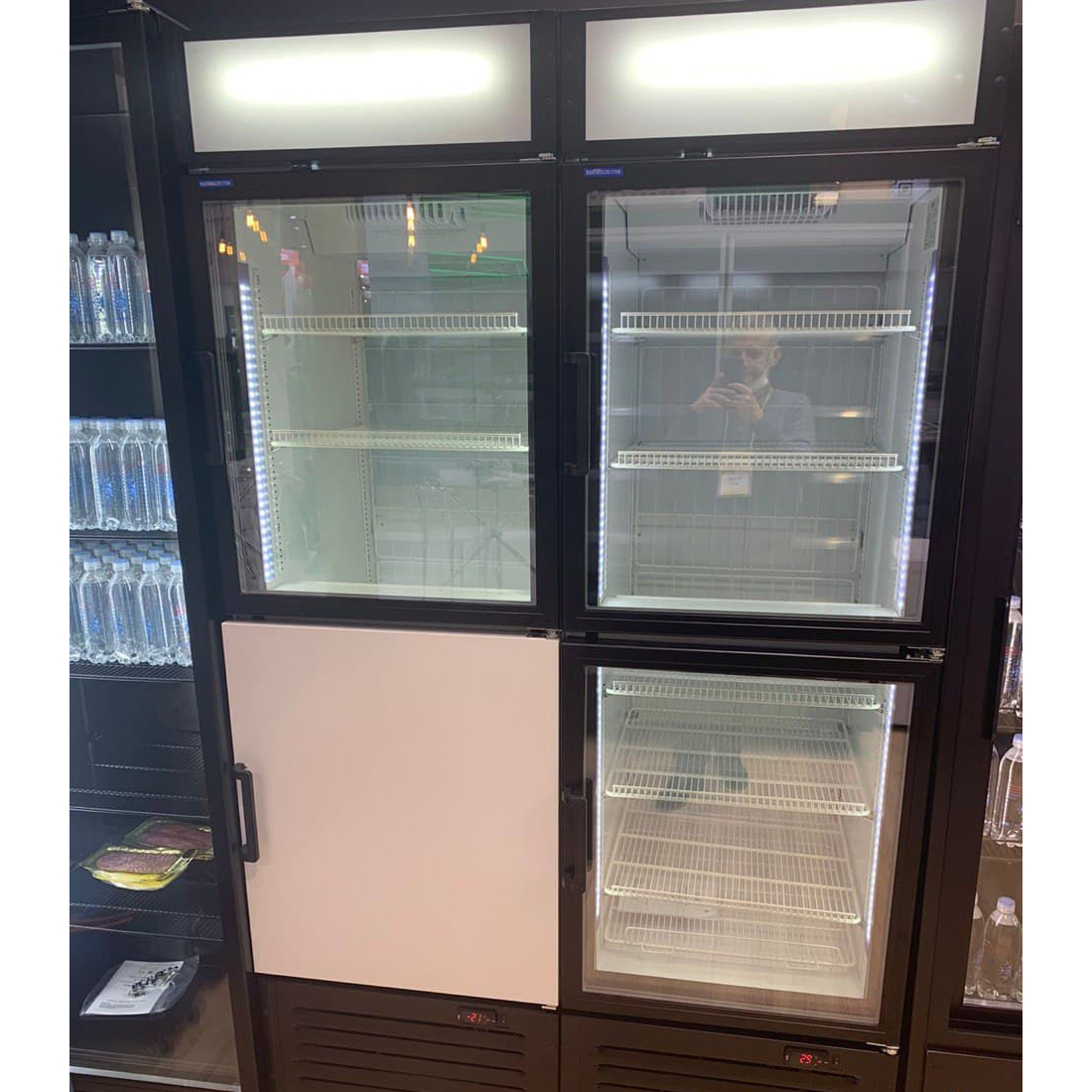 Шкаф морозильный МХМ Капри 0,5Н(СК) дверь стеклянная сверху, стеклянная снизу