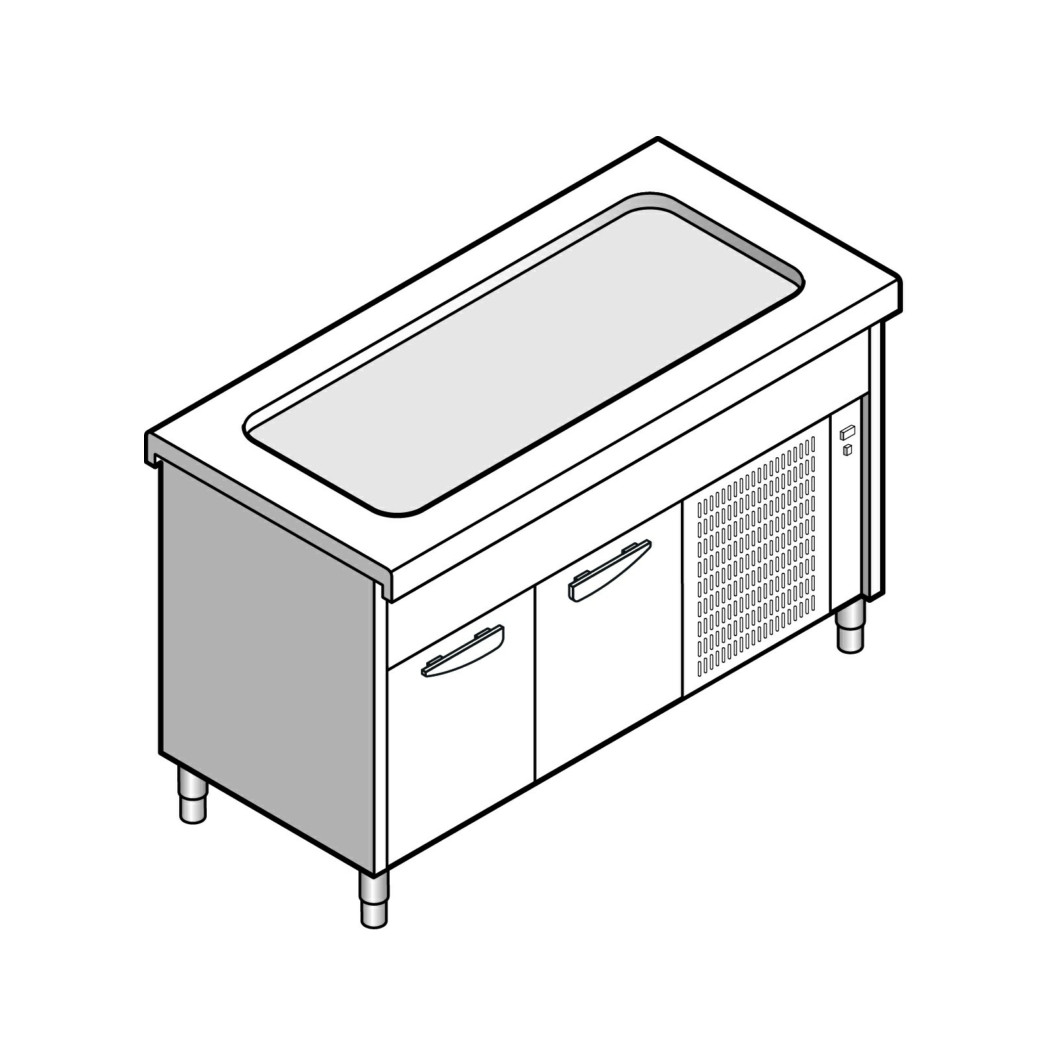 картинка Прилавок EMAINOX 8EAPR 11 8045031 с охлаждаемой поверхностью на нейтральном шкафу 