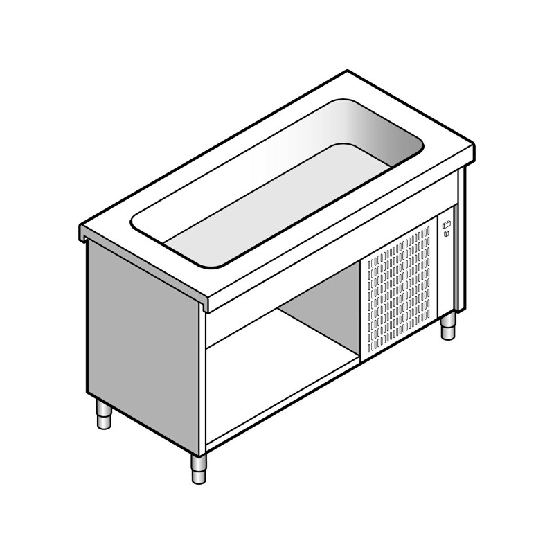 картинка Прилавок EMAINOX 8EGVR 15 8045037 с охлаждаемой ванной на открытом шкафу 