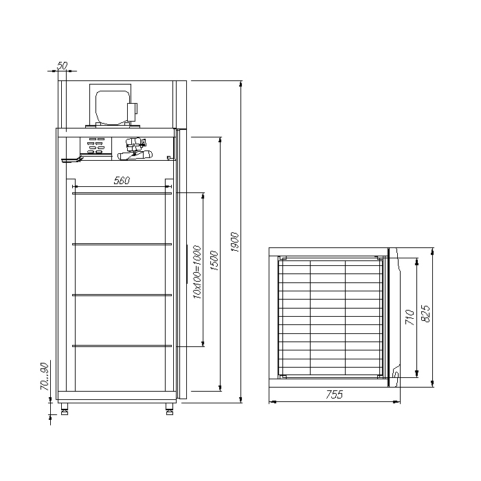 картинка Шкаф холодильный Carboma R700 INOX