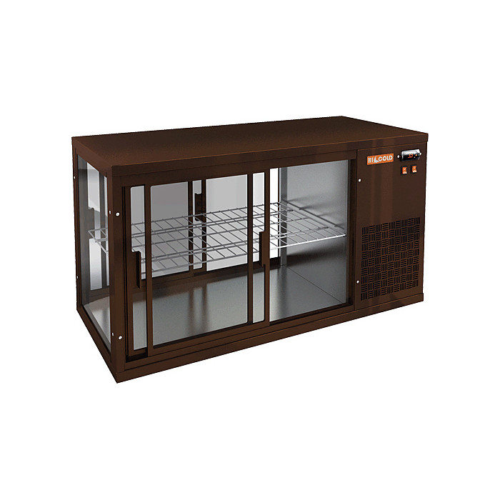картинка Настольная холодильная витрина сквозная HICOLD VRL T 1100 R Bronze / Beige / Brown / Black