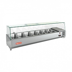 картинка Настольная холодильная витрина для ингредиентов HICOLD VRX 1600 со стеклянной надстройкой