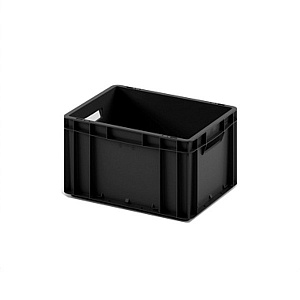 картинка Пластиковый ящик Plast 400x300x220 (ЕС-4322) черный с усиленным дном