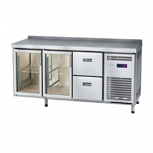 картинка Стол холодильный Abat СХН-60-02 (2 двери-стекло, ящики 1/2)