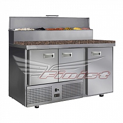 картинка Стол холодильный для пиццы Finist СХСнпцг-700-3, гранит, нижний агрегат 1485х700х850 мм